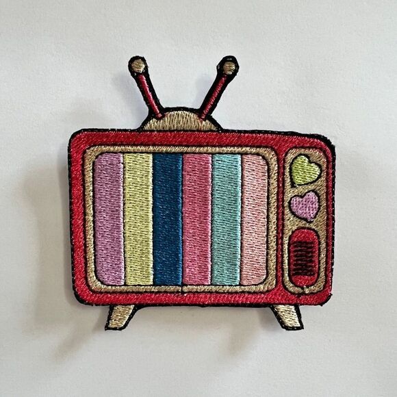 Retro TV Embroidered Patch - Picture 1 of 2